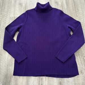Lauren Ralph Lauren Ribbed Turtleneck Sweater Women Plus Sz 1X Purple Cotton